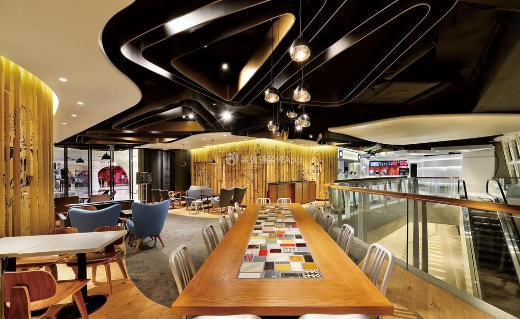 2023上海商场餐饮店室内吊顶装修图片