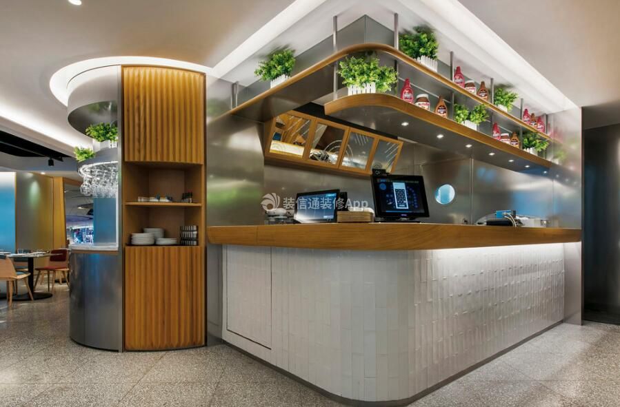 上海时尚餐厅收银台装修设计效果图片