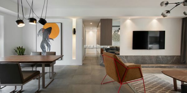 先河国际社区132平米三居室现代简约风格装修设计案例欣赏