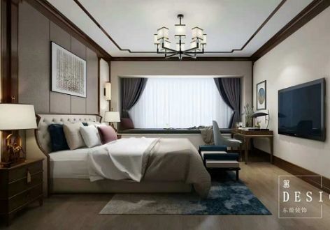 碧桂园120平米三居室新中式风格经典设计案例