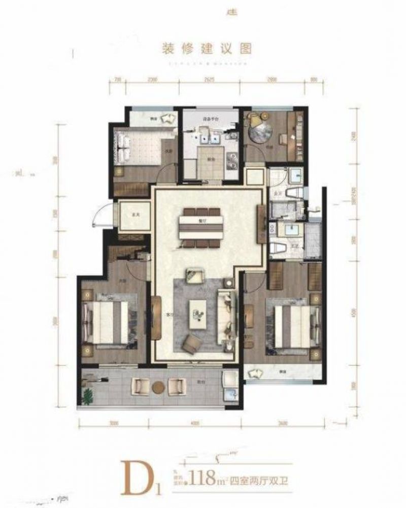 新希望滨江锦粼府户型图