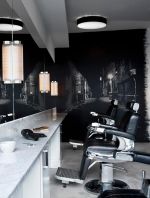 杭州小型理发店装修室内升降椅图片
