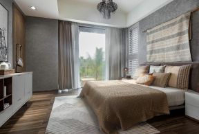 杭州高端别墅卧室实木地板装修设计图2023