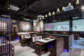 上海火锅店大厅吊灯创意装修设计效果图片