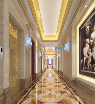 杭州ktv走廊地板砖装潢装饰效果图 