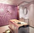 上海美容店房间粉色背景墙装修效果图片