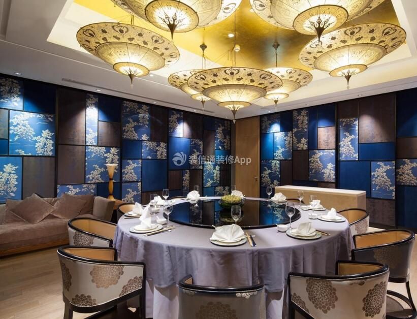 上海饭店餐厅包间混搭风格装修效果图