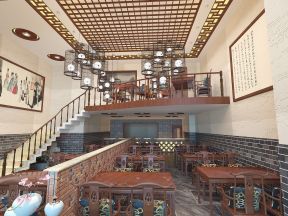 中式风格180平米餐厅楼梯装修效果图实景图