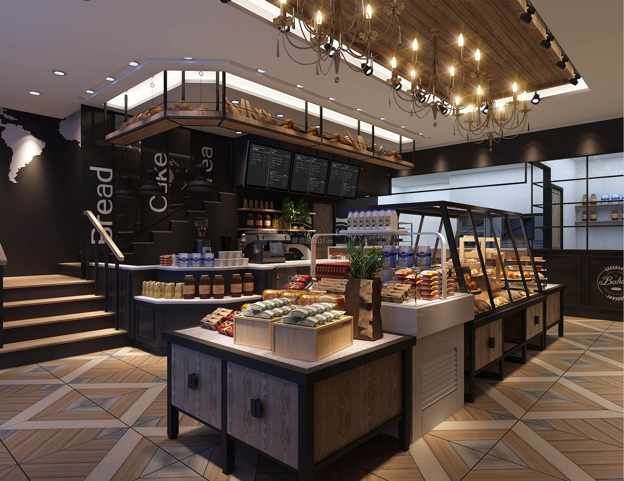 成都蛋糕店韩式风格120平米设计方案 _装信通网