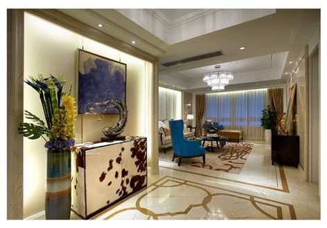香山御园135平米三居室欧式风格装修设计效果图