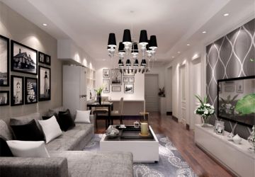 宝龙城市广场110平米三居室现代简约风格装修案例