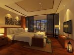 850平新中式风格酒店豪华客房装修效果图