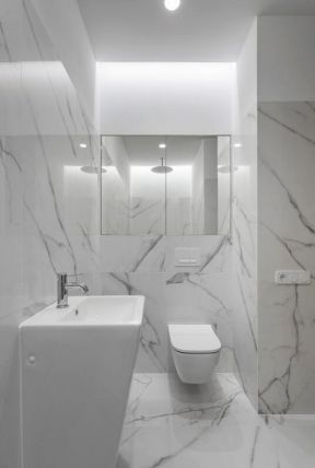 小卫生间装修设计效果图 白色卫生间瓷砖 白色卫生间装修效果图 