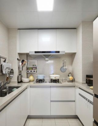 50平两室一厅白色厨房设计装修图片