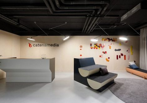传媒公司办公空间1500平米装修设计效果图