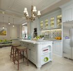 别墅360平欧式风格厨房吧台装修效果图