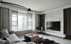 2023重庆房屋装修客厅瓷砖电视墙效果图