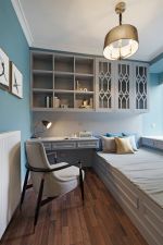 成都100平欧式风格房屋书房卧室一体装修效果图