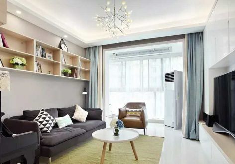 银亿朗境现代风格83平米两居室装修效果图