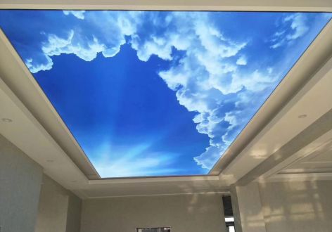 软膜天花吊顶蓝天白云