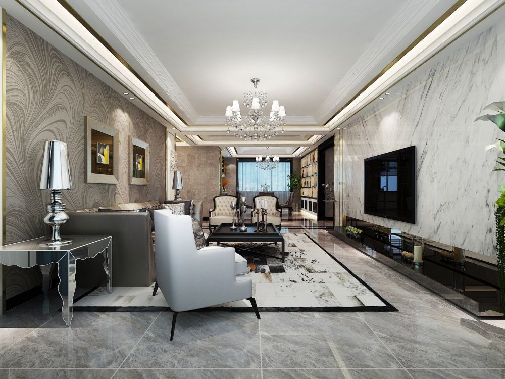 大同御锦源后现代风格170平米装修效果图案例