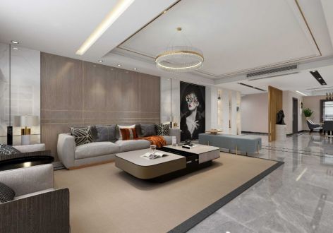 西城华府118平米三居室现代轻奢风格装修设计效果图