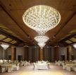 杭州酒店餐厅水晶灯吊顶设计装修图片