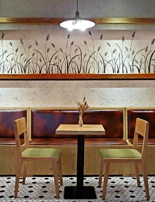 杭州餐饮店室内背景墙装修设计效果图欣赏