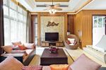 成都东南亚风格奢华别墅客厅电视背景墙装修图