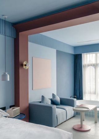 2023成都宾馆客房室内布艺沙发装修设计图片