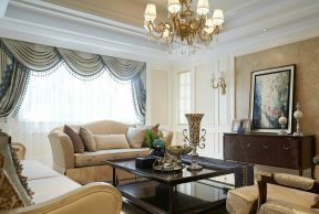 天津美式风格小别墅客厅沙发装修设计效果图