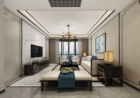 铂金首府150平米三居室现代风格装修设计效果图