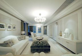 白色沙发客厅 白色沙发装修效果图 大户型客厅装修设计图2020图片