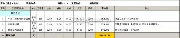 成都115平装修报价表