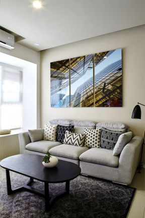 合肥毛坯房客厅布艺沙发装修效果图片
