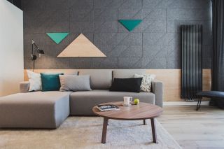 合肥毛坯房装修现代简约风格客厅转角沙发图片