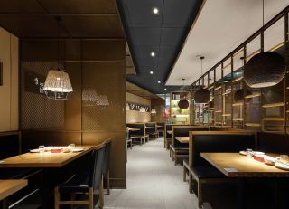 天津餐饮店大堂吊顶灯具装修设计图2023