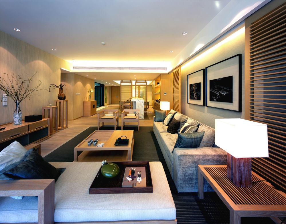 深圳港式风格新房客厅木质茶几装修图片
