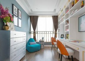 深圳美式风格新房双人书房室内装修设计图