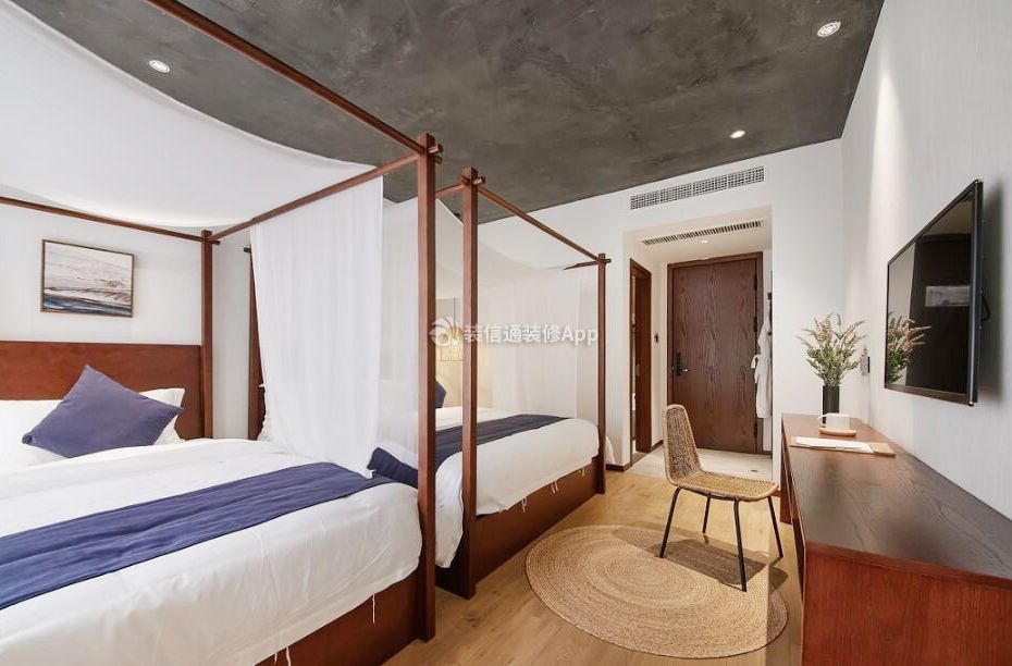 天津特色酒店标准间装修设计图片2023