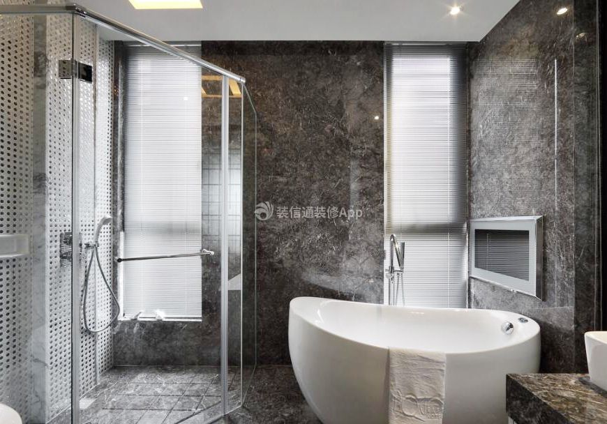 天津现代风格酒店卫生间浴缸装修设计图