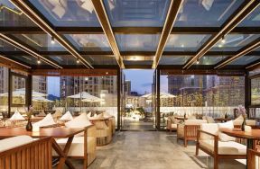 天津酒店空中餐厅玻璃吊顶装修设计图