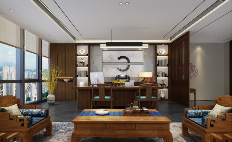 中粮祥云办公室800平米新中式风格装修