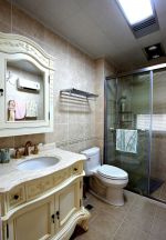 深圳样板房美式风格浴室柜装修效果图 
