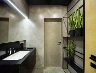 深圳工业风格餐饮店室内洗手间装修设计图片