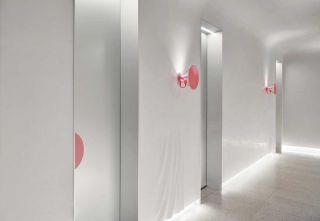 杭州极简风格美容院走廊装修装饰图片