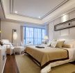 深圳简约中式风格卧室床头背景墙设计图片