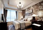 深圳中式风格卧室床头背景墙装饰设计图片