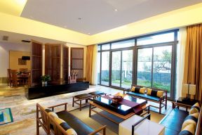 深圳中式风格室内客厅餐厅隔断设计图片2023 