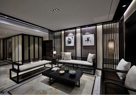 林凯城五居室装修传统中式风格家装案例欣赏